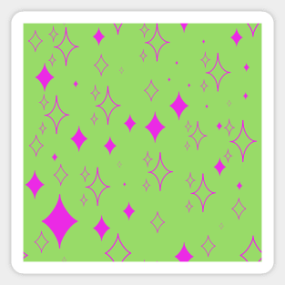 Kawaii diamond stars - Green and purple Sticker